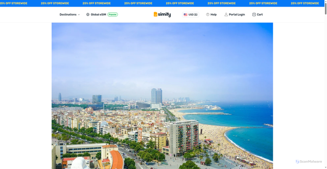 Security scan screenshot of https://simify.com/blogs/travel/where-is-spain-located?srsltid=AfmBOoqwhHhQ6aQOobEhde_Flw7NTNN_rG7QkqPZtLKxU8OzgTLgD6Pb