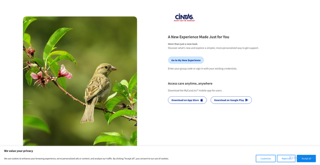 Security scan screenshot of https://cintas.mysupportportal.com