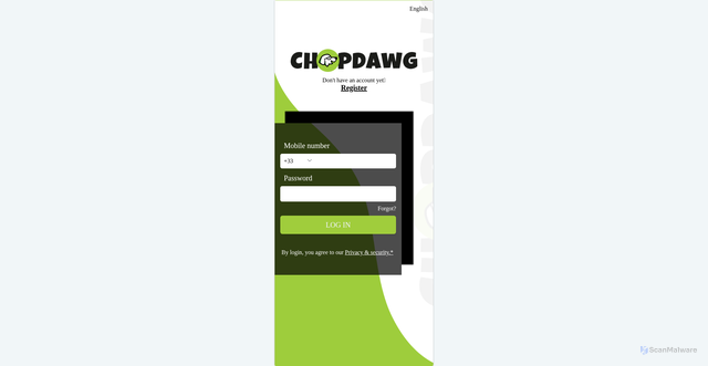 Security scan screenshot of http://chopdawg-developed.com/