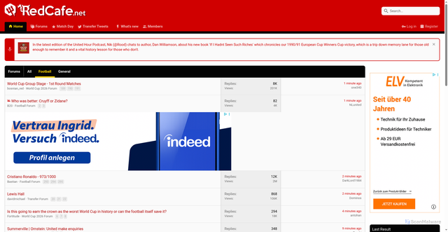 Security scan screenshot of https://redcafe.net