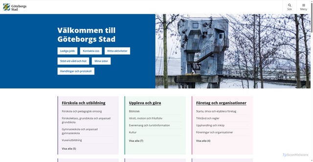 Security scan screenshot of https://goteborg.se/