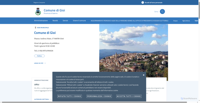 Security scan screenshot of https://www.comune.gioi.sa.it/