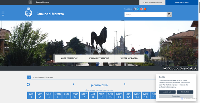 Security scan screenshot of https://www.comune.morozzo.cn.it/