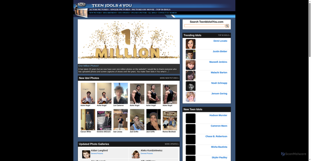 Security scan screenshot of https://teenidols4you.com
