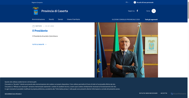 Security scan screenshot of https://www.provincia.caserta.it