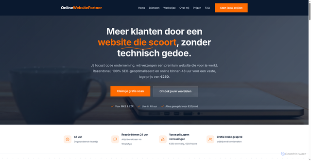 Security scan screenshot of https://onlinewebsitepartner.nl/