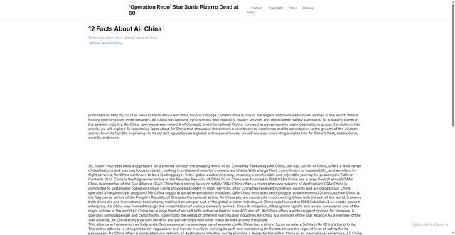 Security scan screenshot of https://zonainspiratifstories-dph4djh8zu08.edgeone.app/12-facts-about-air-china.html