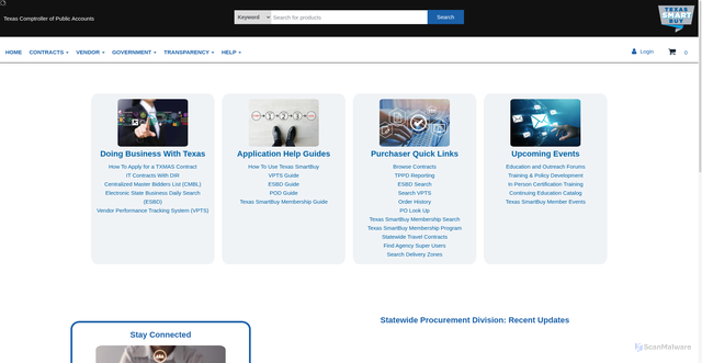 Security scan screenshot of https://www.txsmartbuy.gov/