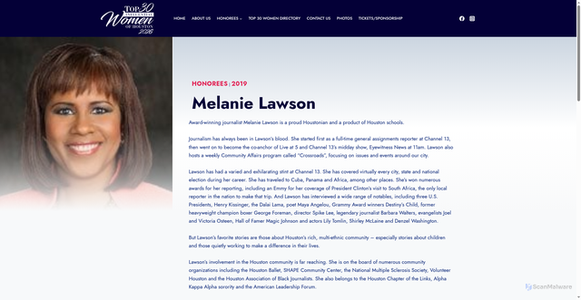 Security scan screenshot of https://top30women.com/melanie-lawson/