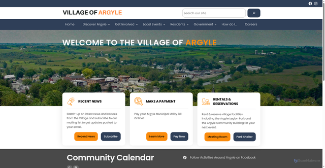 Security scan screenshot of https://www.argylewi.gov/