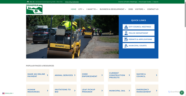 Security scan screenshot of https://springfield-or.gov/