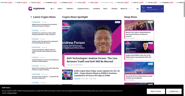 Security scan screenshot of https://cryptonews.com/