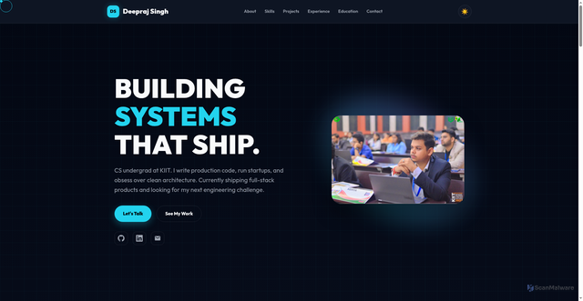 Security scan screenshot of https://deepraj-singh.pages.dev/