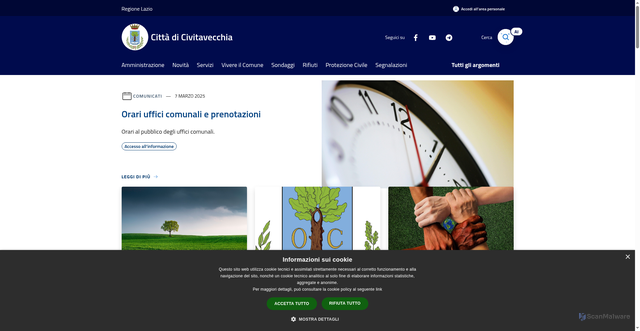 Security scan screenshot of https://www.comune.civitavecchia.rm.it