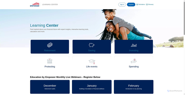 Security scan screenshot of https://www.empower.com/learning_center/