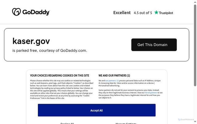 Security scan screenshot of https://kaser.gov/