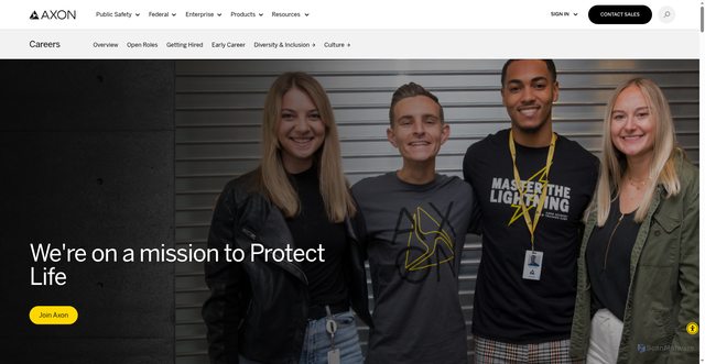 Security scan screenshot of https://www.axon.com/careers