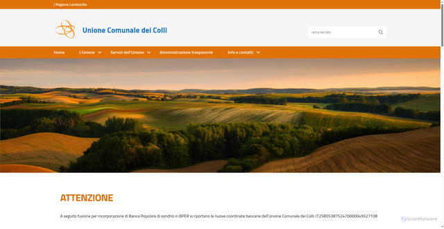 Security scan screenshot of https://www.unionedeicolli.it