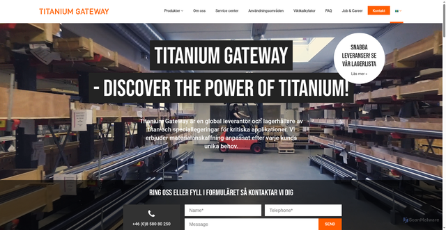 Security scan screenshot of https://titanium-gateway.se