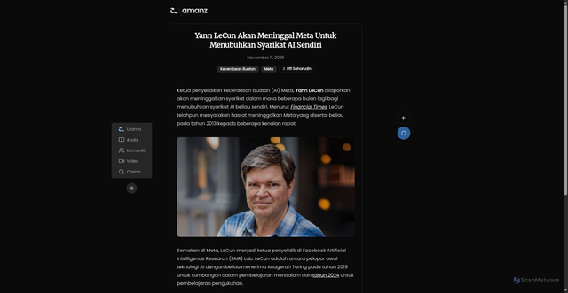 Security scan screenshot of https://cms.amanz.my/2025542335/