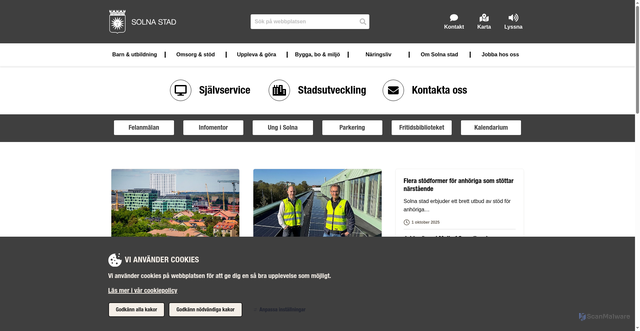 Security scan screenshot of https://www.solna.se/