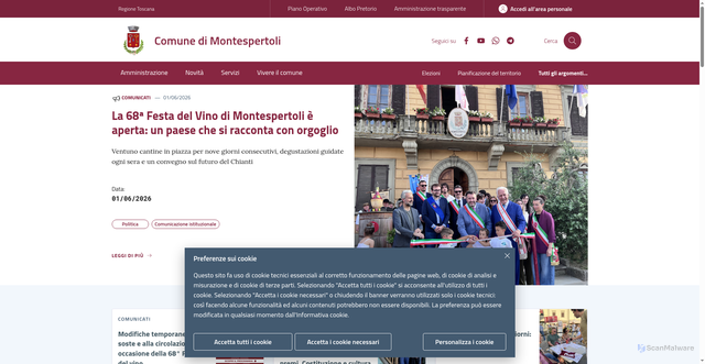 Security scan screenshot of https://www.comune.montespertoli.fi.it