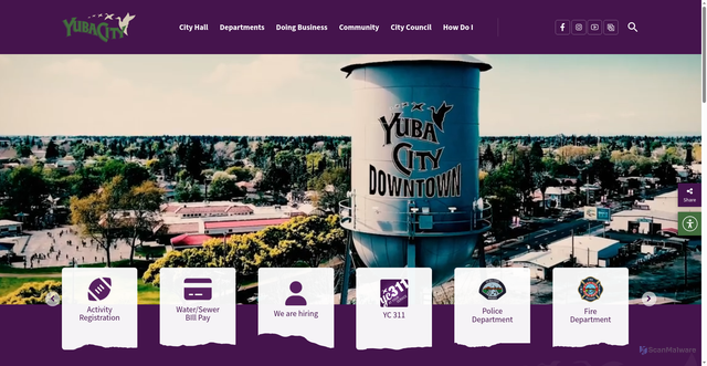 Security scan screenshot of https://yubacity.gov/