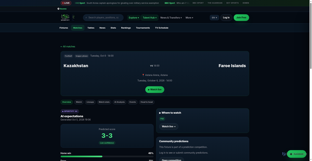 Security scan screenshot of https://sportifyplus.de/matches/2647