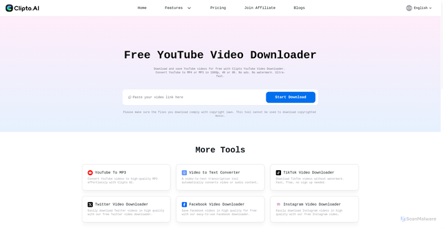 Security scan screenshot of https://clipto-fe-seo.vercel.app