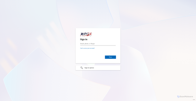Security scan screenshot of https://mdbs-my.sharepoint.com