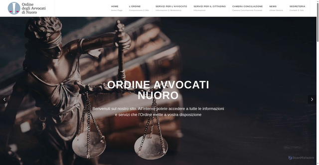 Security scan screenshot of https://www.ordineavvocatinuoro.it/