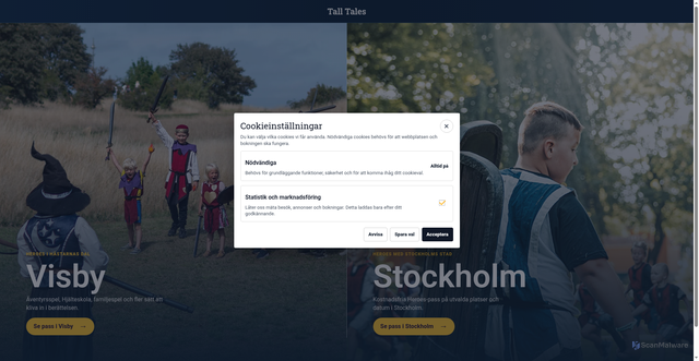 Security scan screenshot of https://talltales.nu