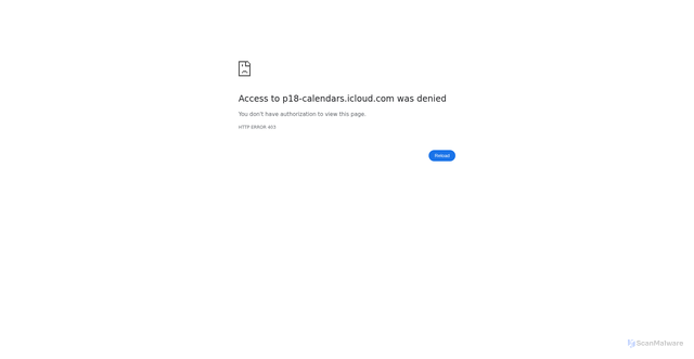 Security scan screenshot of https://p18-calendars.icloud.com