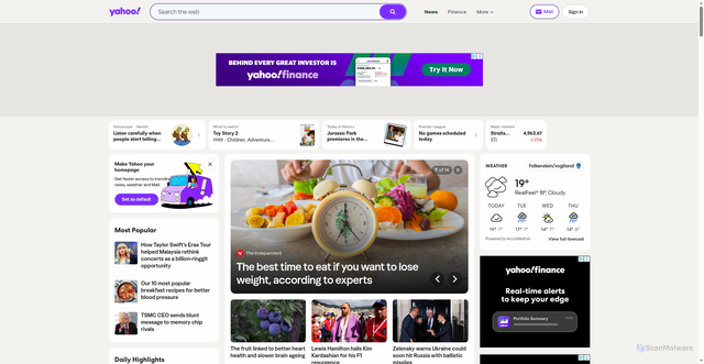 Security scan screenshot of https://malaysia.yahoo.com