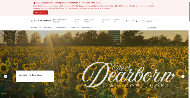Security scan screenshot of https://dearborn.gov/