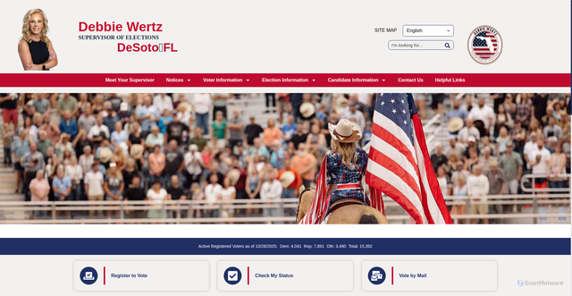 Security scan screenshot of https://votedesotofl.gov/