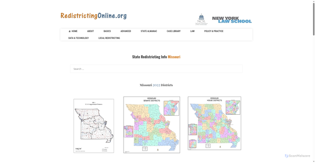 Security scan screenshot of https://redistrictingonline.org/stateredistrictingalmanac/state-redistricting-info-missouri/