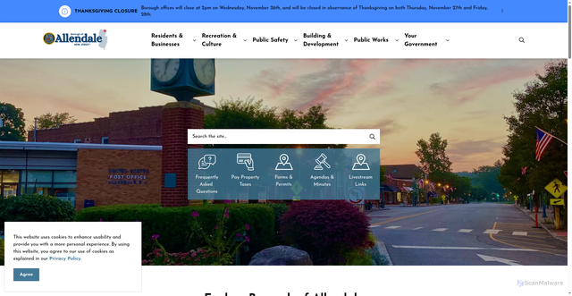 Security scan screenshot of https://www.allendalenj.gov/