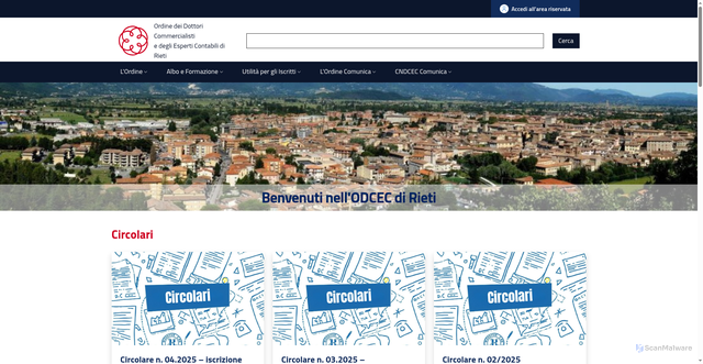 Security scan screenshot of https://rieti.commercialisti.it