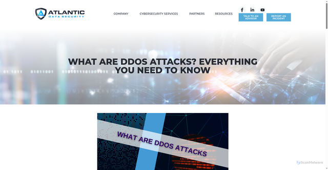Security scan screenshot of https://atlanticdatasecurity.com/resources/blog/what-are-ddos-attacks-everything-you-need-to-know