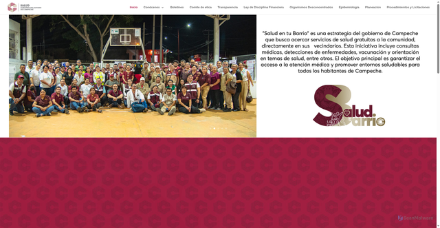 Security scan screenshot of https://salud.campeche.gob.mx