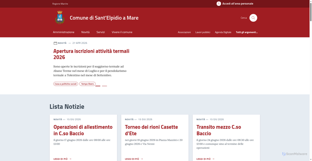Security scan screenshot of https://www.comune.santelpidioamare.fm.it