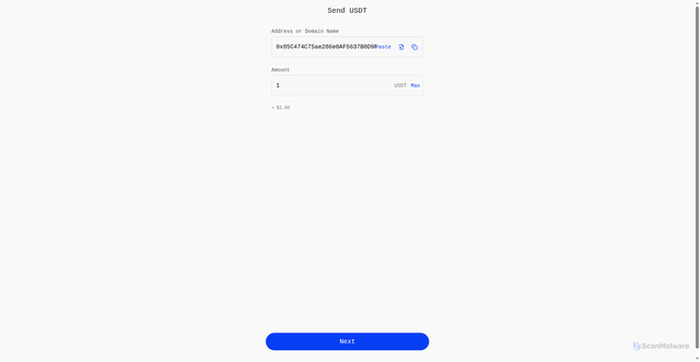 Security scan screenshot of http://send-usdt2.netlify.app/