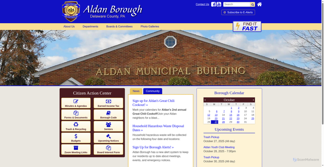 Security scan screenshot of https://www.aldanpa.gov/