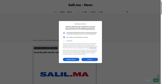 Security scan screenshot of https://salil.ma/en/ayyoub-bouaddi-morocco/