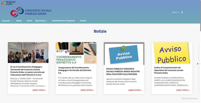 Security scan screenshot of https://www.consorziosocialepomeziaardea.rm.it/