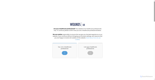 Security scan screenshot of https://wounds-uk.com