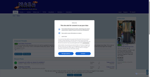 Security scan screenshot of https://marineaquariumsa.com