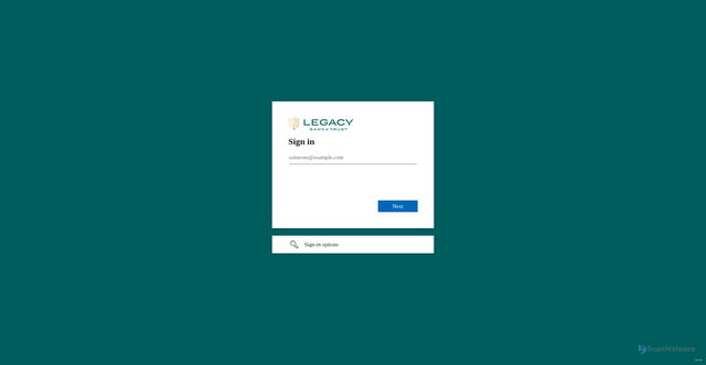 Security scan screenshot of https://legacybankandtrust.sharepoint.com