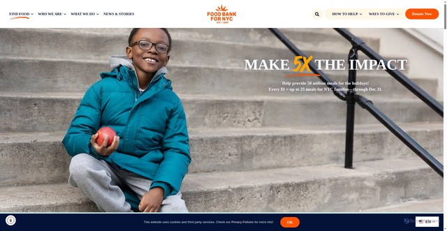 Security scan screenshot of https://www.foodbanknyc.org/
